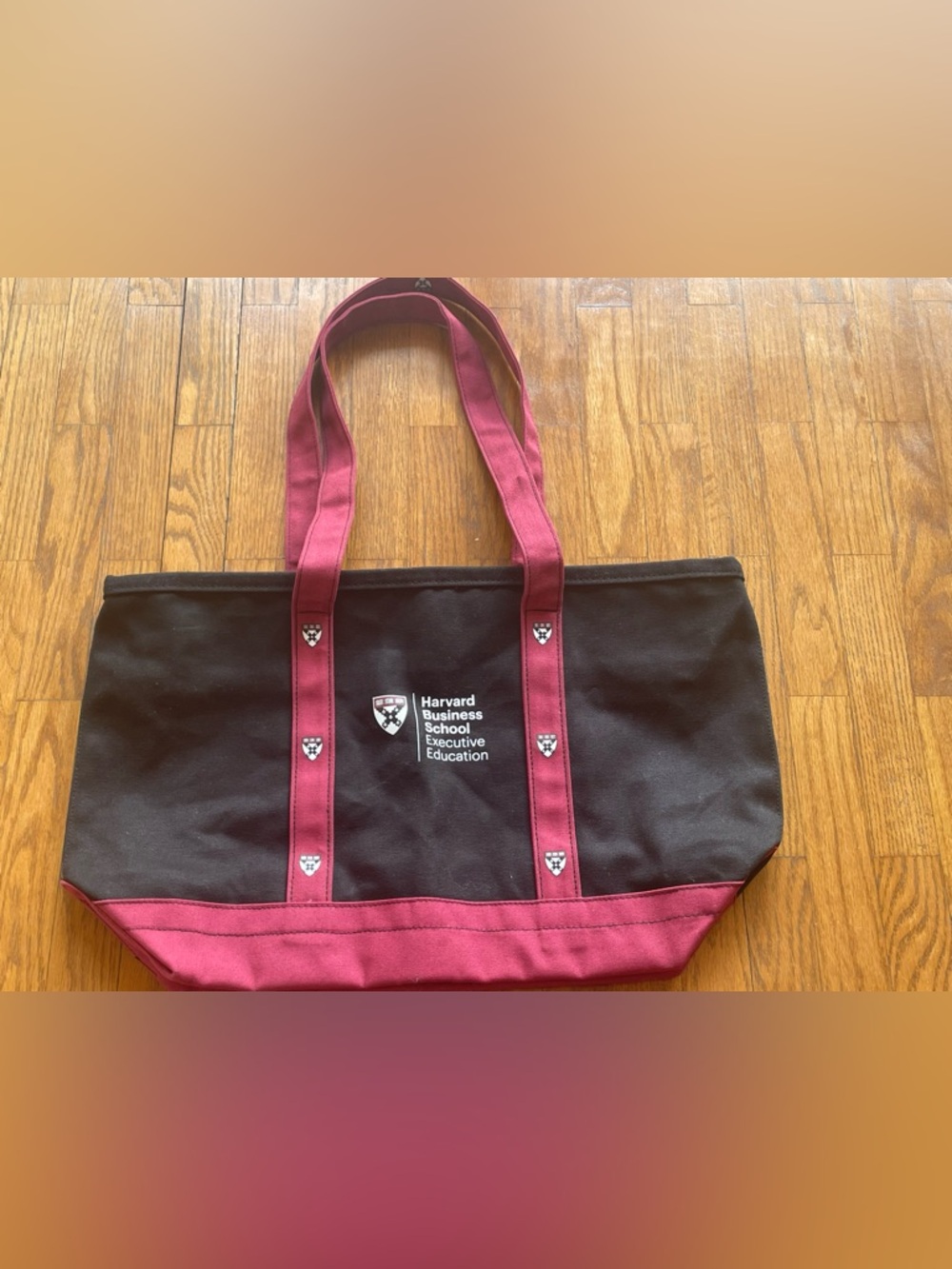 Harvard Business School Black and Maroon Canvas Tote